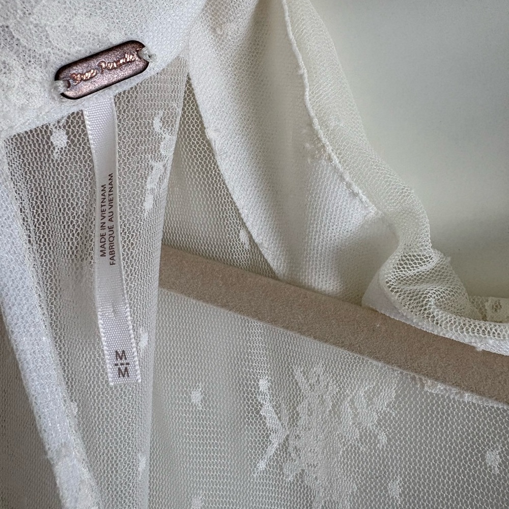 FP starry eyed mini dress. Size medium. Ivory. Worn once. - Picture 5 of 7